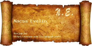 Nacsa Evelin névjegykártya